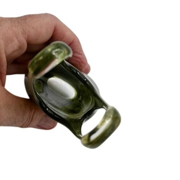 Kosta Boda Green Abstract Glass Vase Signed By Artist Sweden 1742 Modern Art Dec - Picture 11 of 16